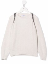 Thumbnail for your product : BRUNELLO CUCINELLI KIDS Knitted Glitter-Trim Jumper
