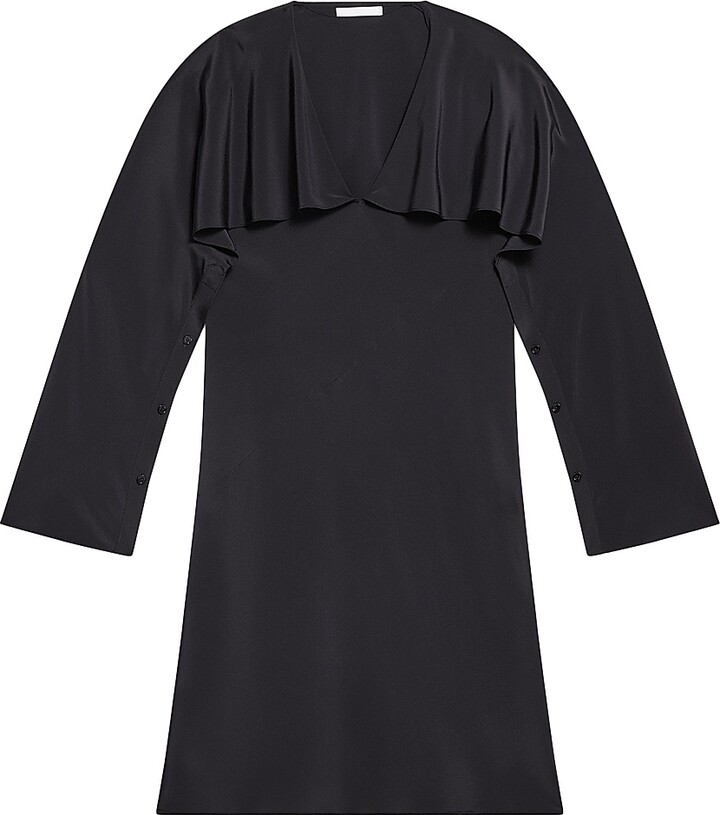 Helmut Lang Women's Draped Scarf Silk Dress - Black - Size XS