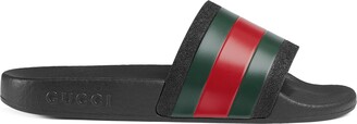 Gucci Children's rubber slides with Web