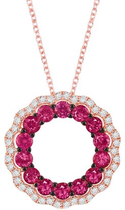 LeVian 14K Strawberry Gold 1.38 Ct. Tw. Diamond & Ruby Pendant Necklace -  ShopStyle