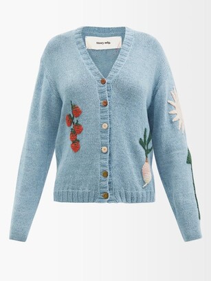 Story mfg. Twinsun Crocheted Organic-cotton Cardigan - Blue Multi