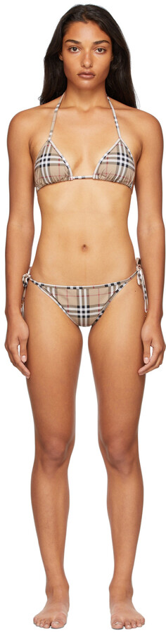 Burberry Beige Vintage Check Triangle Bikini - ShopStyle Two Piece Swimsuits