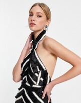 Thumbnail for your product : ASOS DESIGN fringe and stud embellished panelled maxi dress