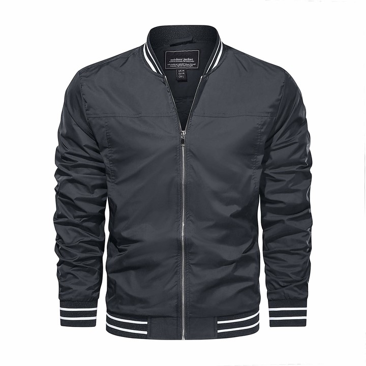 KEFITEVD Men's Spring Summer Lightweight Sports Jacket Casual Thin Baseball Track Jackets with