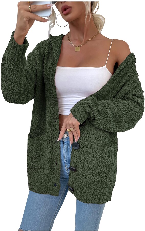 green popcorn cardigan