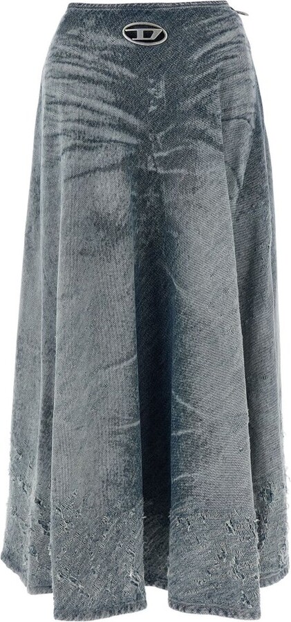 Diesel De Annet Logo Plaque Flared Skirt