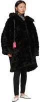 Thumbnail for your product : Balenciaga Black Faux-Fur Swing Coat