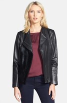 Thumbnail for your product : Elie Tahari 'Ariel' Calf Hair Panel Leather Jacket
