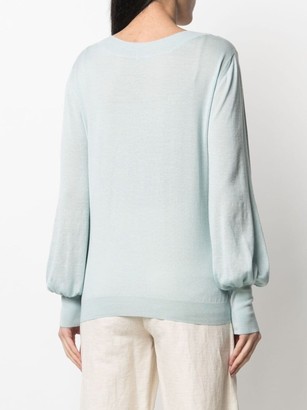 Malo V-neck cashmere-silk jumper
