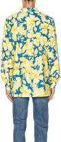 Thumbnail for your product : Double Rainbouu DOUBLE RAINBOUU Long Sleeve Hawaiian Shirt in Cloud Control Lemon | FWRD