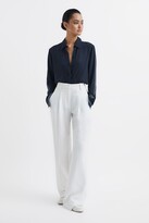 Thumbnail for your product : Reiss Fitted Side Striped Dip Hem Blouse