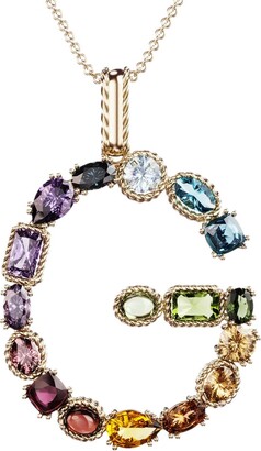 Dolce & Gabbana 18kt yellow gold initial G gemstone necklace
