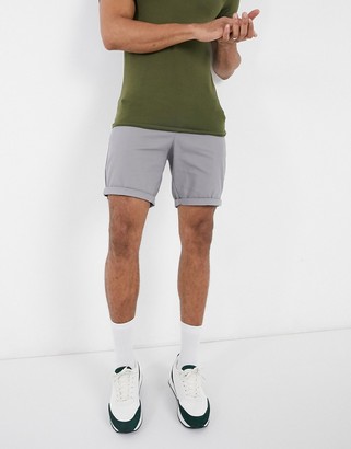 ASOS DESIGN DESIGN skinny chino shorts in light gray