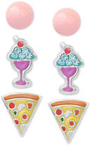 Thumbnail for your product : Macy's Children's 3-Pc. Set Enamel Food Stud Earrings in Sterling Silver