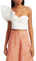Thumbnail for your product : AMUR Miray One-Shoulder Ruffled Crop Top
