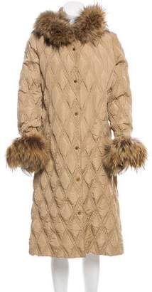 Moncler Jodelle Fur-Trimmed Coat