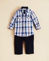 Thumbnail for your product : HUGO BOSS Boys' Plaid Shirt with Dot Print Trim - Sizes 2-3