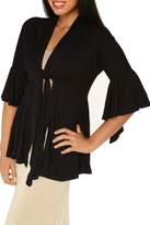 Thumbnail for your product : 24/7 Comfort Apparel Bell-Sleeve Front-Tie Shrug
