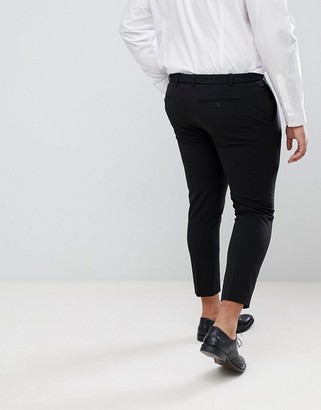 ASOS DESIGN Plus super skinny cropped smart trousers in black