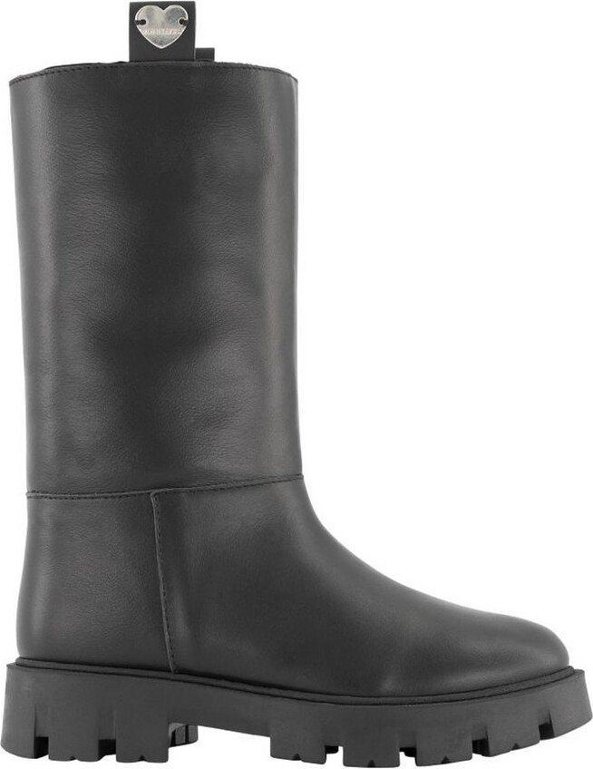 Monnalisa Logo-Plaque Almond Toe Boots