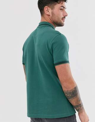 Barbour International essential tipped polo in teal-Green