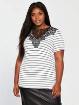 Thumbnail for your product : V By Very Curve Lace Yoke T-shirt
