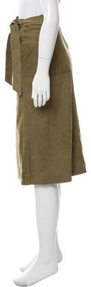 Frame Denim Suede Knee-Length Wrap Skirt
