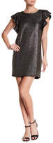 Thumbnail for your product : Collective Concepts Flutter Sleeve Metallic Shift Dress