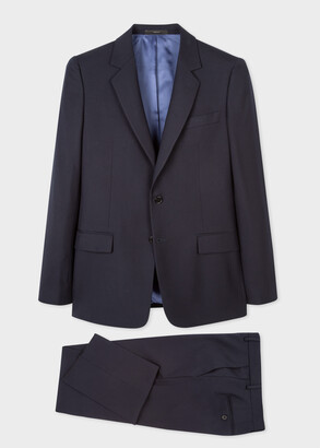 Paul Smith A Suit To Travel In - Men's Tailored-Fit Dark Navy Wool Piccadilly Suit