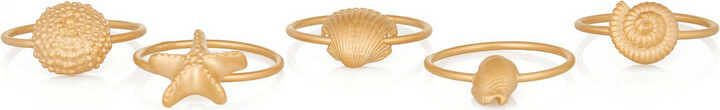 Set of five gold-tone rings