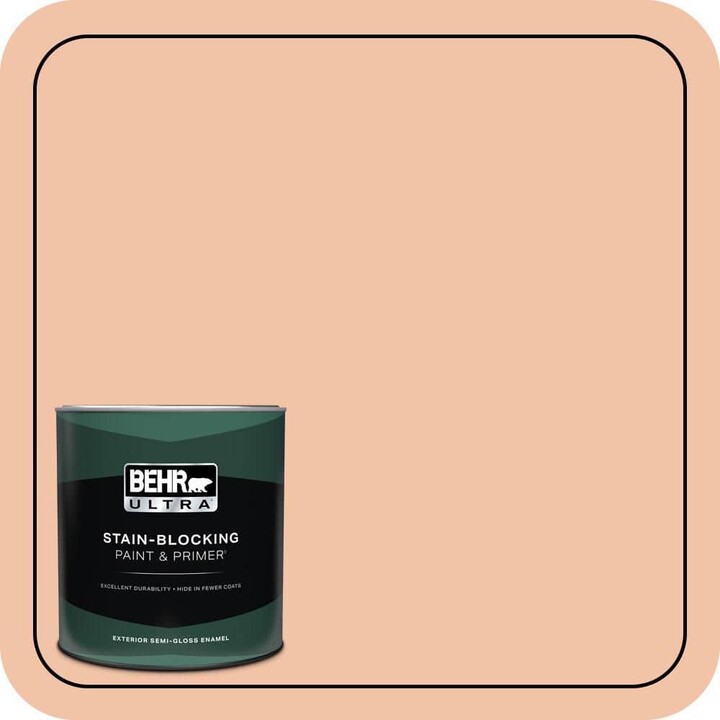 BEHR ULTRA 1 qt. Home Decorators Collection #HDC-FL13-4 Pumpkin Mousse Semi-Gloss Enamel Exterior Paint & Primer