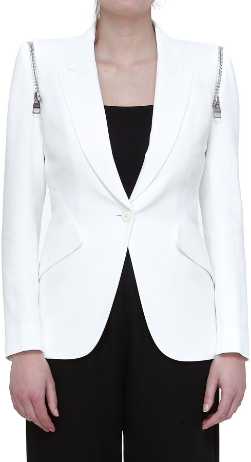 white crepe jacket