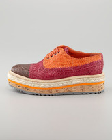Thumbnail for your product : Prada Tri-Color Woven Flatform Oxford