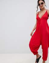 Thumbnail for your product : ASOS Design DESIGN Jersey Jumpsuit With Drop Crotch And Harem Pant