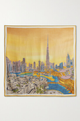 Loro Piana Golden Hour In Dubai Printed Cashmere And Silk-blend Scarf