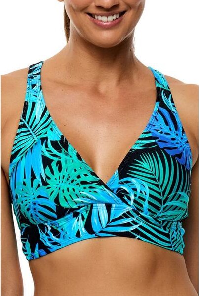 Next Women's 25 Min D Cup Swim Bikini Top Sporty 34D Tahitian Garden