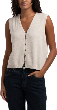 TJMAXX Cotton Blend Button Up Sweater Vest