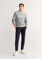Thumbnail for your product : MANGO MAN - Textured embroidery sweatshirt grey - S - Men