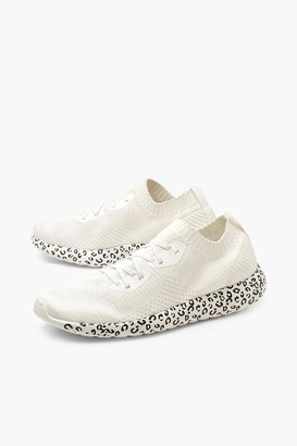 boohoo Leopard Print Sole Knitted Sports Trainers
