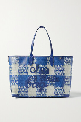 Anya Hindmarch + Net Sustain I Am A Plastic Bag Small Leather-trimmed Printed Coated-canvas Tote - Blue