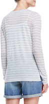 Thumbnail for your product : Vince Long-Sleeve Striped Tee, Stonewash/White