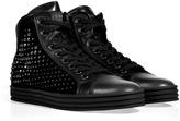Thumbnail for your product : Hogan Leather Studded High Top Sneakers in Black