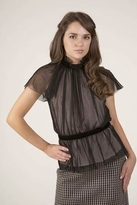 Thumbnail for your product : Corey Lynn Calter Gina High Neck Ruched Top in Onyx