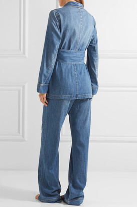 Equipment Lafayette Cotton-chambray Pajama Set - Mid denim