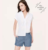 Thumbnail for your product : LOFT Scallop Chambray Riviera Shorts with 4 Inch Inseam
