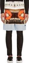 Thumbnail for your product : Givenchy Beige & Blue Radio Print Shorts