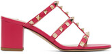 Thumbnail for your product : Valentino Garavani Pink Rockstud Heeled Sandals