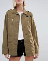 Thumbnail for your product : Brave Soul Army Badge Trucker Jacket
