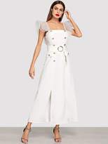 Thumbnail for your product : Shein Tiered Mesh Ruffle O-Ring Belt Prom Dress