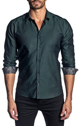 Jared Lang Men's Long-Sleeve Solid Sport Shirt